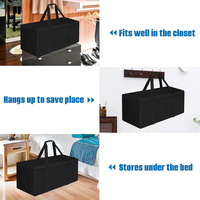 Housse de rangement pour coussins de jardin, résistante à l'eau, sac de rangement pour coussins de terrasse avec fermeture éclair et poignée, organisateur de coussins pour meubles de jardin