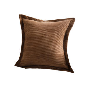 Housse de coussin moderne minimaliste en velours côtelé, couleur unie, rayée, pour canapé, sans rembourrage, en tissu polyester HM 10 - Product Image 2