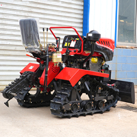 Pengiriman Gratis Traktor Mini Crawler Lander Pompa Mesin Diesel 4 Silinder Tenaga Tinggi Peralatan Pertanian Roda Karet