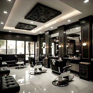 Espejo de Barbería de Metal y Madera Real, Moderno, Ajustable, Elegante y Duradero, para Uso Comercial - Product Image 1