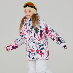 Tuta da <span class=keywords><strong>sci</strong></span> stampata per bambini con cerniera traspirante per tecnologia WindStopper singola/doppia tavola ispessita per lo <span class=keywords><strong>sci</strong></span> all'aperto - Product Image 4