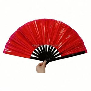 Abanico Plegable Holográfico de PVC Iridiscente Grande, Abanico de Mano de Bambú Pintado para Decoración de Fiestas y Baile, Regalo Promocional en Stock - Product Image 6