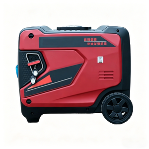 Générateur d'essence silencieux portable 3 kW avec démarrage électrique <span class=keywords><strong>et</strong></span> roues, groupe électrogène à essence refroidi par air pour le camping, le jardin, CE - Product Image 2