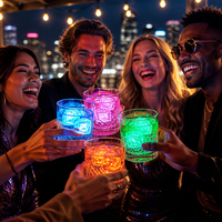 Glaçons LED Lumineux Multicolores pour Bar, Vaisselle Lumineuse Clignotante pour Boissons, Idéal pour Boîtes de Nuit, Raves, Cocktails, Faveurs de Fête, Vente en Gros OEM