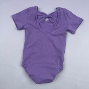 Vêtements pour enfants à smocks, justaucorps en coton multicolores à manches courtes pour enfants, justaucorps une pièce pour bébé avec nœud au dos - Product Image 3