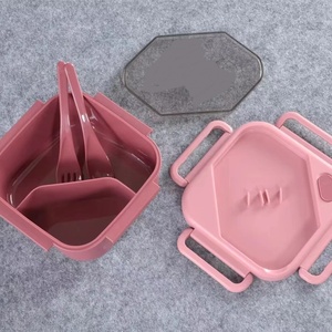 Wholesale Sealed Simple Student <b>Lunch</b> Box with Fork and Spoon Partitioned Bento Container Water Cup <b>Set</b> for Kids Storage Type - Product Image 1
