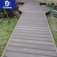 Plancher de terrasse et de terrasse extérieur moderne en composite WPC imperméable - Planche de terrasse en composite de bois dur solide pour une utilisation en jardin