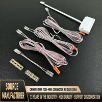 Câble transparent SMD COB LED sans soudure avec fil Dupont intégré de 1,8 m pour bande lumineuse LED de placard ou armoire