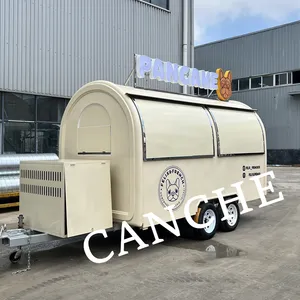Camion de vente ambulante de hot-dogs rond à prix d'usine, remorque de camping personnalisée - Product Image 3