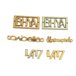 Logo personnalisé en métal personnalisé étiquette marquage à chaud gravure creuse ronde émail rouge couleur a m on avec <span class=keywords><strong>lin</strong></span> pour <span class=keywords><strong>Abaya</strong></span> vêtements canapé - Product Image 6