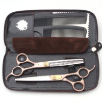 Coffret de 4 ciseaux professionnels japonais 440C pour barbier, ciseaux à effiler et texturiser les cheveux, pour coiffeur, 5.5, 6, 7 pouces, 9105