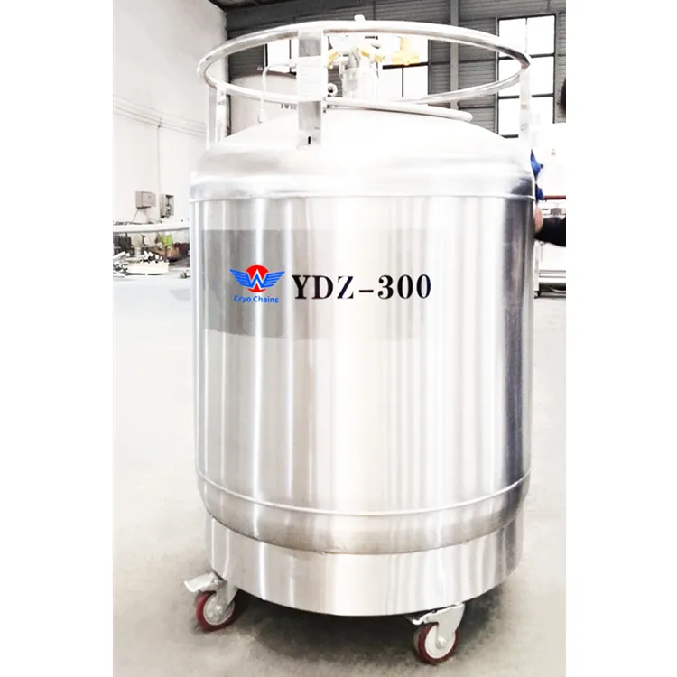 YDZ-300 300L SUS304 paslanmaz çelik kendinden basınçlı sıvı azot konteynerı için cryosaunas kriyojenik tüpler dondurucu LN2 transfer dolum