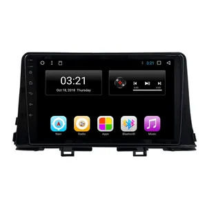 Radio mobil Android GPS BT 9 inci, audio mobil audio mobil 1din layar sentuh untuk KIA Picanto