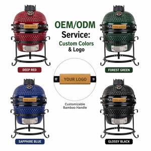 AUPLEX OEM 13 pouces Jaune Meilleur petit <span class=keywords><strong>barbecue</strong></span> Kamado en céramique pour jardin, gril à charbon de bois, mobilier d'extérieur, cuisson DIY - Product Image 4