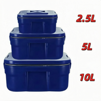 Ensemble de contenants alimentaires isothermes carrés en acier inoxydable avec logo personnalisé, 2,5/5/10 L, avec fermeture hermétique, écologiques, anti-fuite, sans BPA