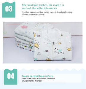 <span class=keywords><strong>Gigoteuse</strong></span> pour bébé en coton mousseline avec logo personnalisé, fermeture éclair, sac de couchage chaud, enveloppe de sommeil portable pour tout-petit - Product Image 3