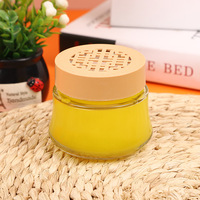 Flacon d'aromathérapie de voiture de baume solide de 30ml, diffuseur d'air frais en verre avec couvercle en bois