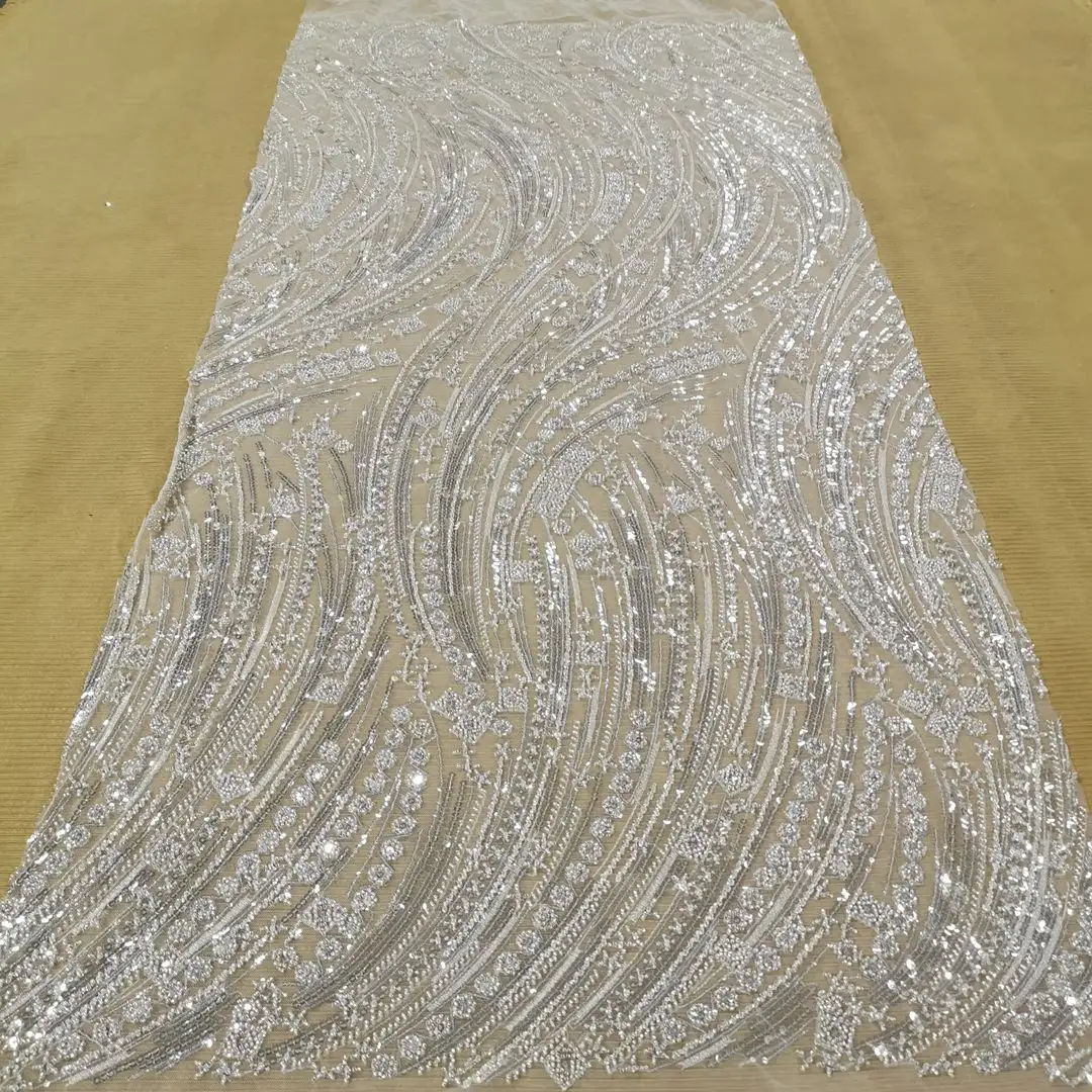 Nigerian Lace Luxury Nigerian Embroidered Fancy Tulle Bridal Wedding Dress Lace Fabric