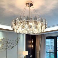 Lustre LED d'intérieur de luxe pour salon salle à manger et chambre hauteur réglable pour l'éclairage de toute la maison