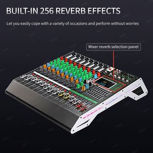 Tnh MC-RX8 Hoge Kwaliteit 8 Kanaals <span class=keywords><strong>Dj</strong></span> <span class=keywords><strong>Controller</strong></span> Met 256 Dsp Reverb Effect Bt Usb Mixer Usb Voor Karaoke Stage Prestaties - Product Image 2