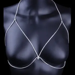 Sexy Set Diamant Bikini Ketting Strass Beha Ketting Nachtclub Body Stijl Accessoires Ketting Voor Vrouwelijke