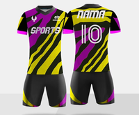 Set Jersey Sepak Bola Polyester Full-print Lintas Negara Unisex, Sablon Heat-transfer, Pinggang Elastis, Cepat Kering, Dewasa