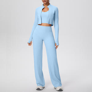 Set Yoga Skinny per Fitness <span class=keywords><strong>Donna</strong></span> - Abbigliamento Casual da <span class=keywords><strong>Donna</strong></span> all'Ingrosso - Fornitura ODM/OEM di Completi Comodi per <span class=keywords><strong>Palestra</strong></span> e Streetwear - Product Image 3