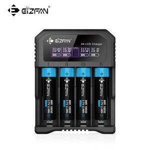 Eizfan <span class=keywords><strong>X4</strong></span> Lithium Battery <span class=keywords><strong>Charger</strong></span> 4 khe cắm có thể điều chỉnh sạc <span class=keywords><strong>LCD</strong></span> sạc cho 18650 pin có thể sạc lại - Product Image 3