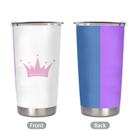 Gobelet isotherme personnalisé en acier inoxydable 20 oz, motif arc-en-ciel gay, pour trajets en voiture, pauses café au bureau et souvenir culturel