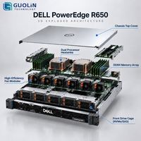 Server Rak Dell PowerEdge R650 1U Asli Dual Intel Xeon Scalable Generasi ke-3 DDR4 10x 2.5 NVMe SSD Server Database Cloud