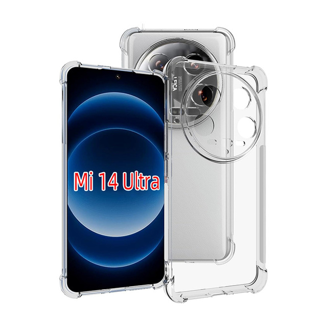 High Quality Shockproof Soft Transparent Clear TPU Mobile Phone case for XiaoMi 14 14T Pro