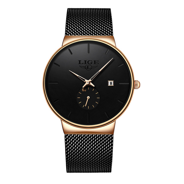 Lige 9969 Latest Fashion Casual Branded Quartz Movement Wrist Watch Waterproof Business Mens Style Watch for Men Montre Relojes