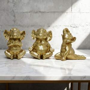 Nouvelles décorations en résine d'éléphant méditant, animal de yoga, cadeau d'affaires <span class=keywords><strong>zen</strong></span>, décoration de bureau et de maison, artisanat - Product Image 2