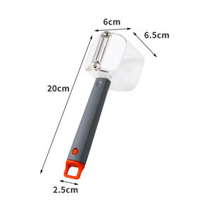 Gadget de cocina Pelador de una sola cabeza de acero inoxidable Pelador creativo de mango largo de verduras y frutas con almacenamiento - Product Image 6