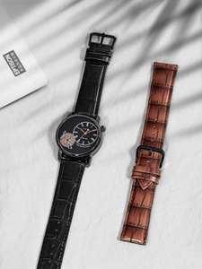 Coffret Montre d'Affaires TOMI pour <span class=keywords><strong>Homme</strong></span>, Cadran <span class=keywords><strong>à</strong></span> Bracelet en <span class=keywords><strong>Cuir</strong></span>, Boîtier en Alliage 42mm, Verre Minéral, Mouvement Hangzhou, Largeur du Bracelet 22mm, Aiguilles - Product Image 6