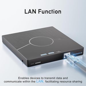 Unidad de DVD Externa 7 en 1, USB 3.0 y Tipo-C, con Ethernet, 3 Puertos USB, Ranura SD/TF para Computadora de Escritorio/Portátil/<span class=keywords><strong>Win</strong></span>/Linux/Mac OS - Product Image 3