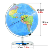 Globe terrestre rotatif à 360 degrés, globe administratif bleu pour la décoration de bureau, cadeaux pour garçons et enfants, outils éducatifs