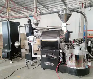 Mesin sangrai Drum biji kopi cokelat Batch 20kg komersial untuk mesin pemanggang roti