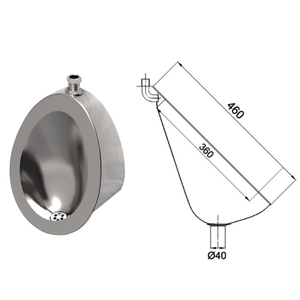 <span class=keywords><strong>Urinoir</strong></span> mural moderne en acier inoxydable 304 pour hommes adultes, pour la maison, l'école, l'<span class=keywords><strong>hôpital</strong></span> - Facile à nettoyer - Product Image 5