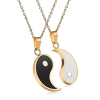 Cadeaux de la Saint-Valentin, meilleur ami, 1 paire de colliers Tai Chi, collier avec pendentif Yin Yang pour couple, bijoux