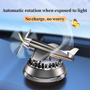 Hélice solaire rotative pour voiture Avion Parfum ornements créatifs double anneau cristal <span class=keywords><strong>auto</strong></span> rotation voiture Rafraîchisseurs d'air Avion - Product Image 3
