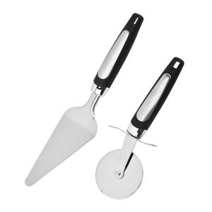 Espátula y cortador de pizza de acero inoxidable con mango antideslizante para herramientas de repostería de pizza y pasteles - Product Image 1