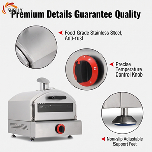 XL-Commercial Large Stainless Steel Gas Pizza Oven with <strong>Knob</strong> Control, Household Outdoor Baking Machine for Pizza Egg Tart - Product Image 5