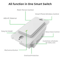 SIXWGH Version américaine interrupteur de lumière Wi-Fi intelligent Alexa/Google Home Compatible 16A 1800W contrôle de minuterie étanche 120V pour Smart Life
