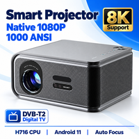 Projecteur intelligent 8K Android Wifi 300 pouces, résolution native 1080P Full HD, équipement de présentation, télévision numérique DVB-T2