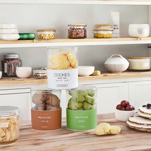 Transparent Plastic <b>Cookie</b> <b>Jar</b> Round Food Storage Container With Lid for Biscuits Candy Nuts Gift Packaging/ - Product Image 3
