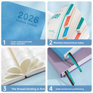 Agenda A5 2026 avec logo personnalisé, planificateur quotidien une page, manuel d'efficacité B6, carnet <span class=keywords><strong>de</strong></span> poche portable, cadeau pour l'auto-discipline, imitation - Product Image 4