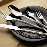 Décor à la maison Table Vaisselle Premium Miroir Mariage Argenterie 18/10 Couverts Ensembles De Luxe De Haute Qualité En Acier Inoxydable