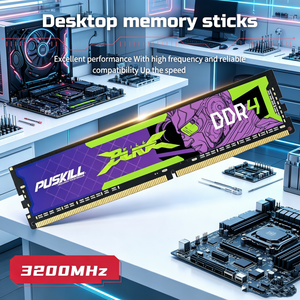 PUSKILL DDR4 โมดูลหน่วยความจำ RAM สำหรับเดสก์ท็อปสีดำสีแดงออกแบบประสิทธิภาพสูงสำหรับเล่นเกมคอมพิวเตอร์อัพเกรด 8GB 16GB 32GB 2666MHz 3200MHz - Product Image 3
