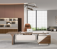 Nouvel arrivage Directeur en forme de L Bureau Table Manager PDG Boss Mobilier de bureau Utilisation de bureau Bureau de direction de 3.2m avec double armoire